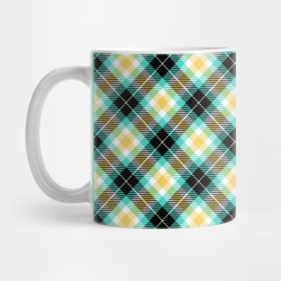 Green and Yellow Plaid Pattern Mug